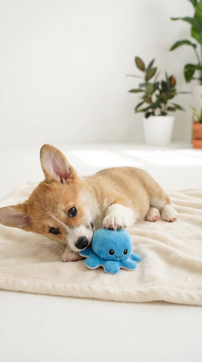 Pet relaxing comfortably at home