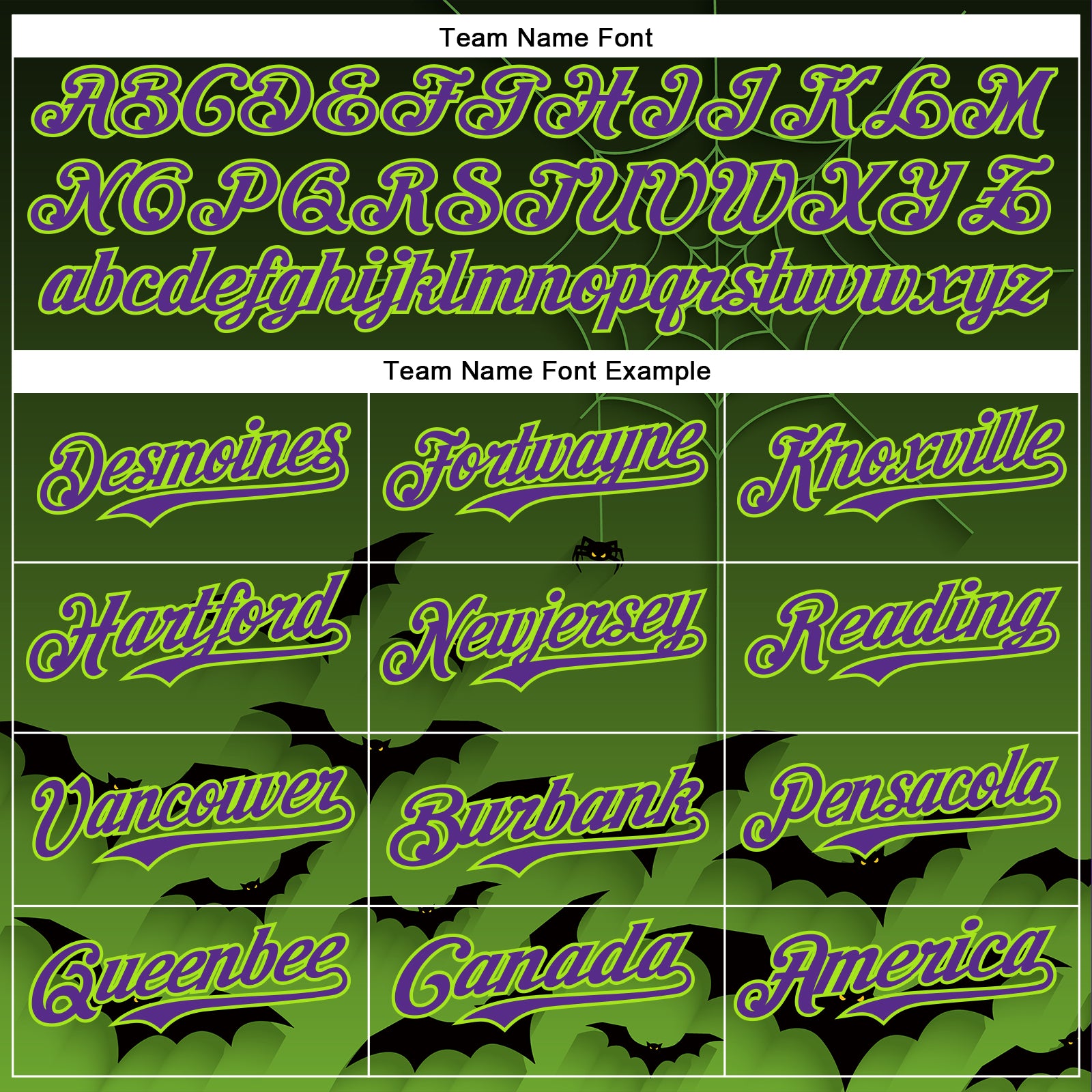 Custom Green Purple Black-Neon Green 3D Halloween Spider Net Bats Party Costume Ideas Authentic Baseball Jersey - Image 4