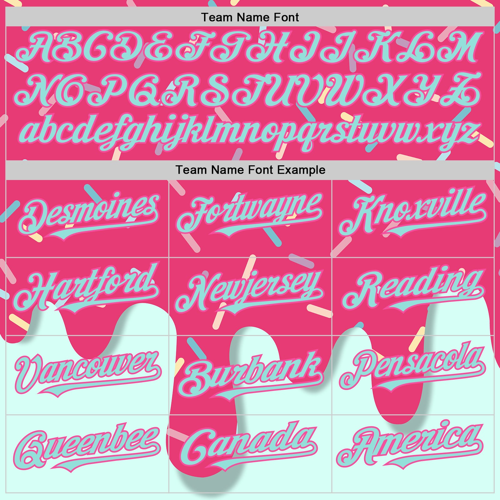 Custom Pink Ice Blue 3D Pattern Design Foodie Dripping Ice Cream Authentic Baseball Jersey - Image 4