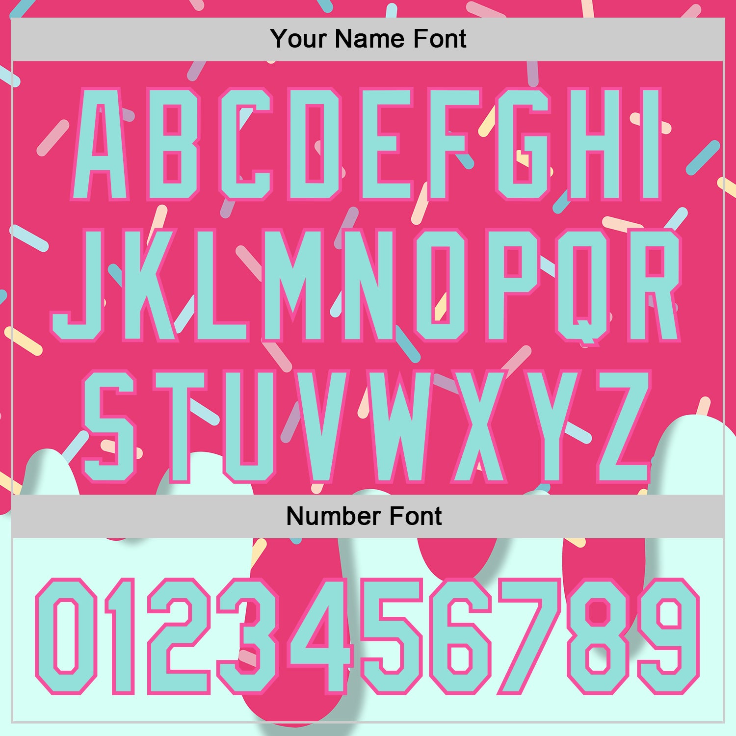 Custom Pink Ice Blue 3D Pattern Design Foodie Dripping Ice Cream Authentic Baseball Jersey - Image 5