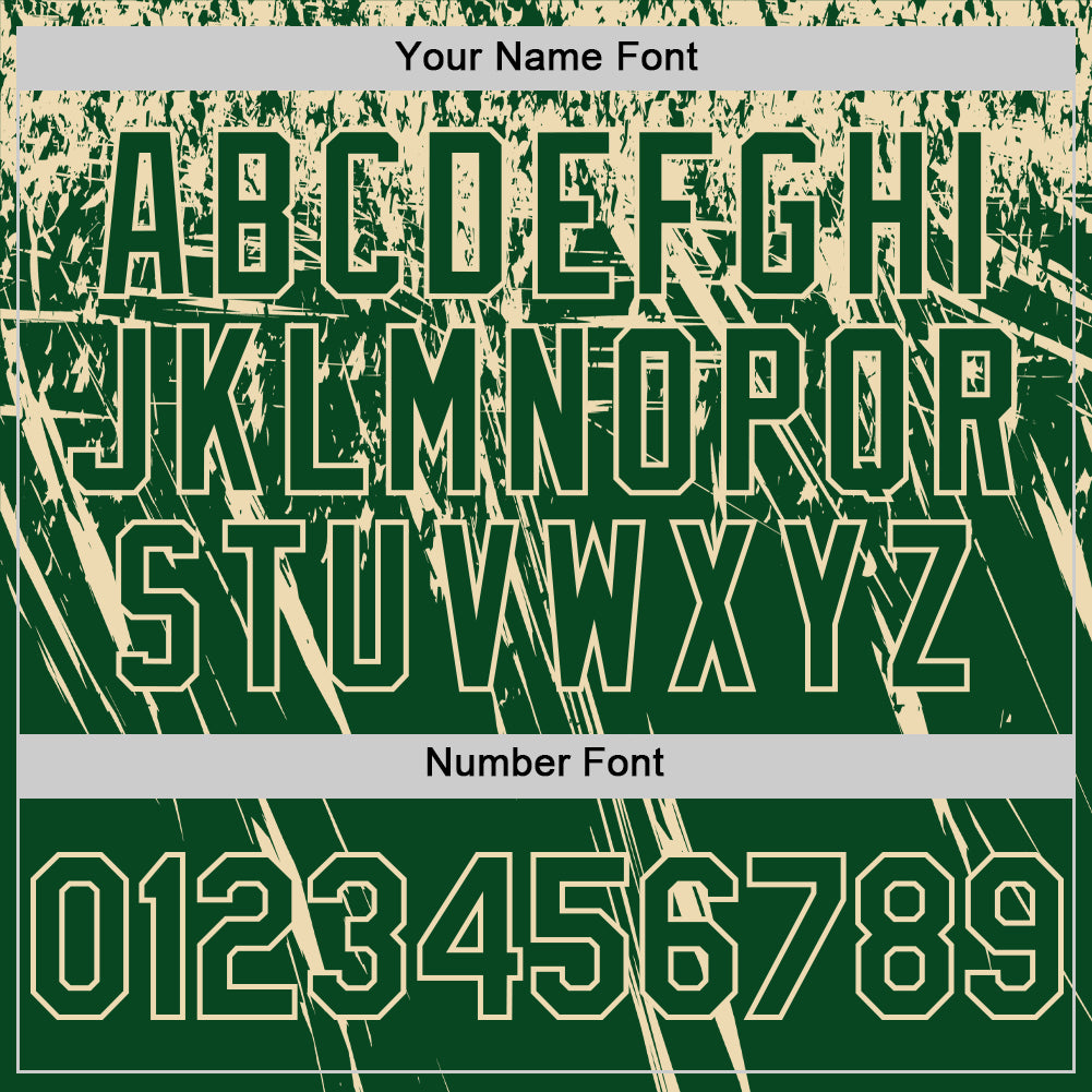 Custom Green Cream Distressed Scratch Brush Stroke Authentic Baseball Jersey - Image 5