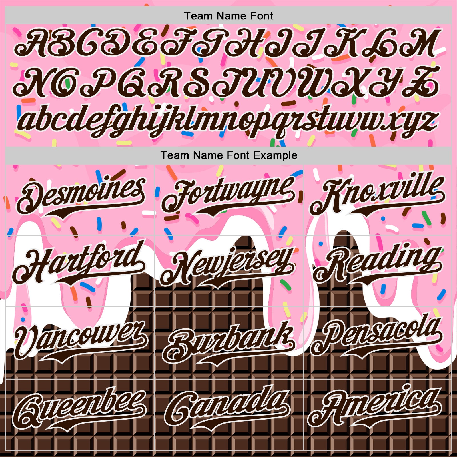 Custom Light Pink Brown-White Foodie Food Dessert Melting Cream Chocolate Grid Authentic Baseball Jersey - Image 4