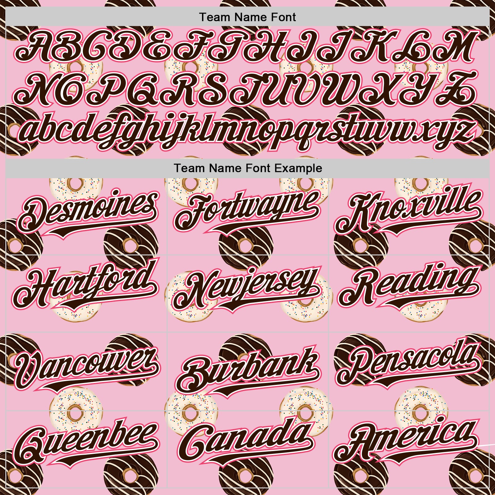 Custom Light Pink Brown-Neon Pink 3D Pattern Design Foodie Food Dessert Doughnut Authentic Baseball Jersey - Image 4
