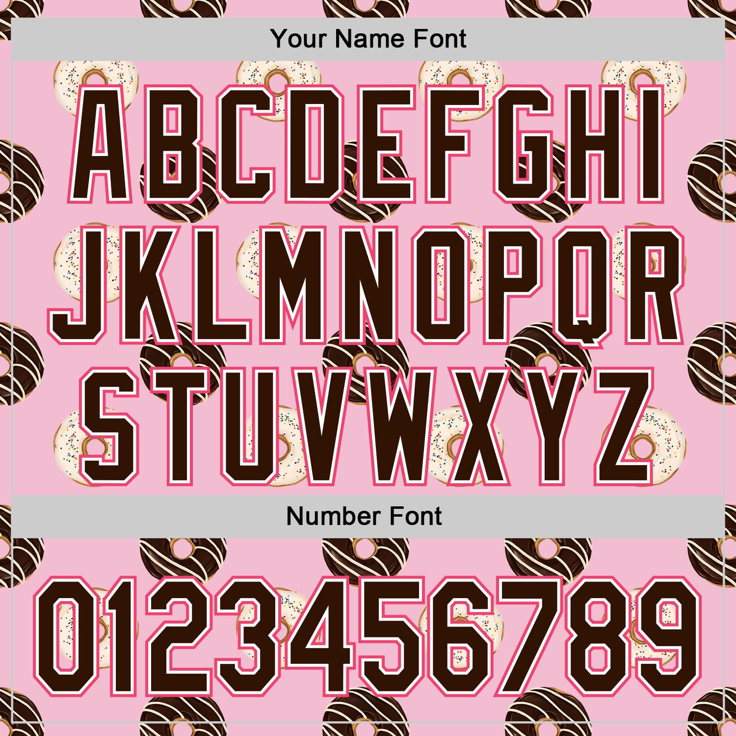 Custom Light Pink Brown-Neon Pink 3D Pattern Design Foodie Food Dessert Doughnut Authentic Baseball Jersey - Image 5